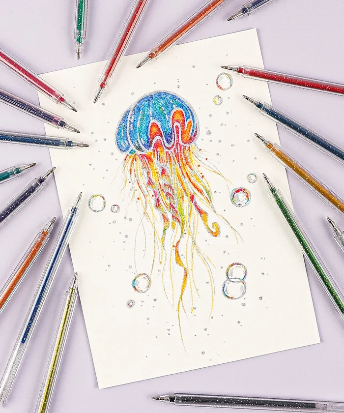 Iridescent Glitter Gel Ink Pen Set of 18