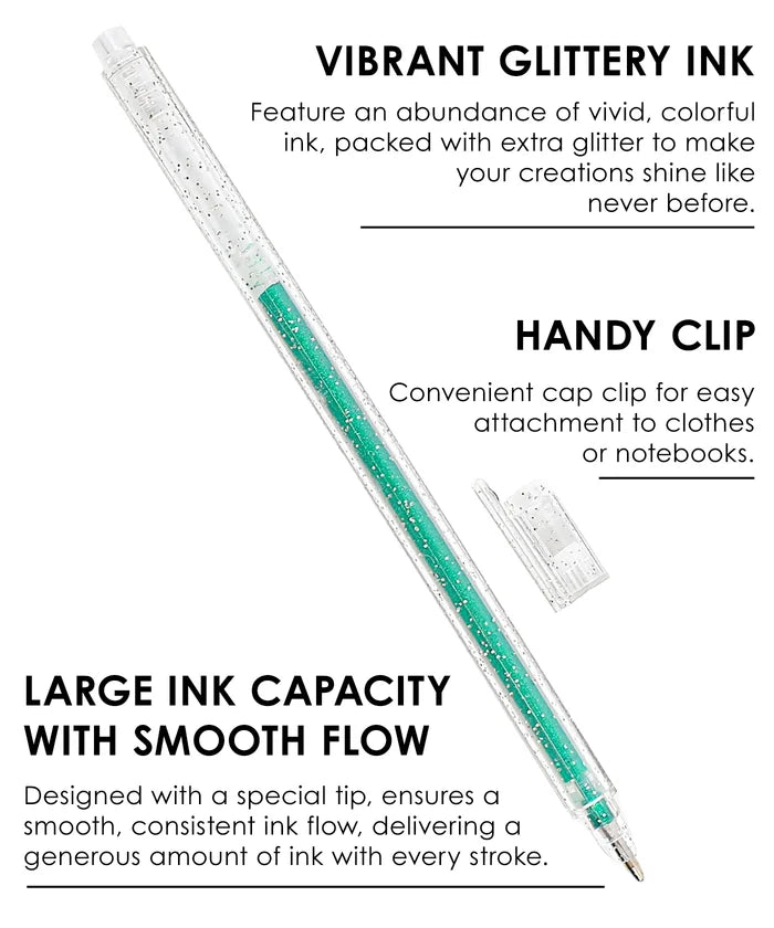 Iridescent Glitter Gel Ink Pen Set of 18