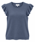 J. Society Ruffle Tank Sweater in Denim