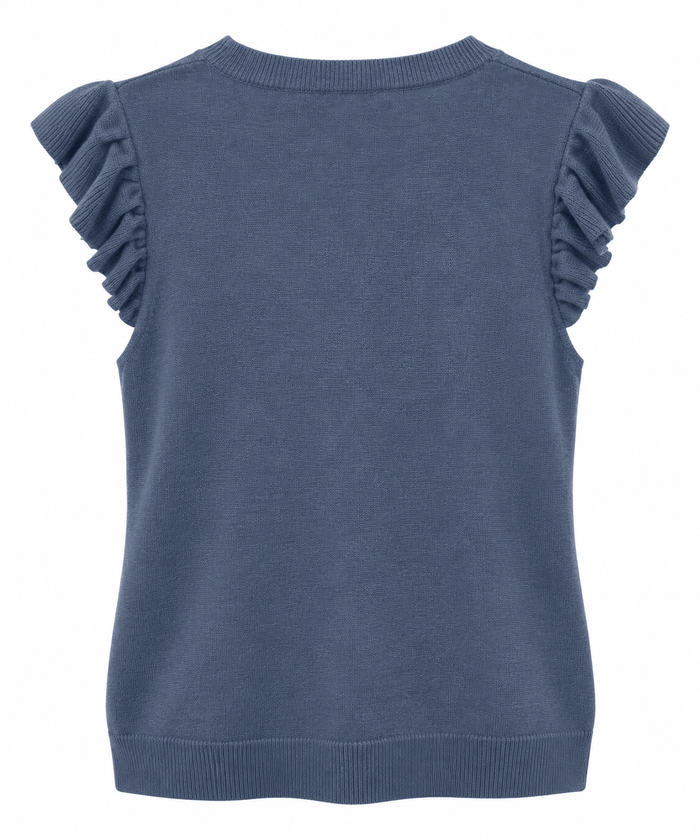 J. Society Ruffle Tank Sweater in Denim