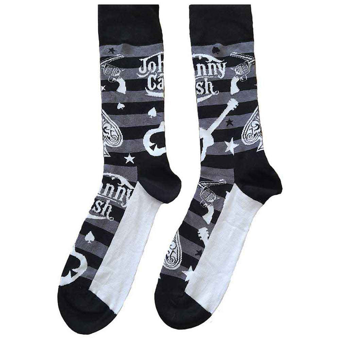 Johnny Cash Unisex Ankle Socks: Guitars 'n Guns Rock Off