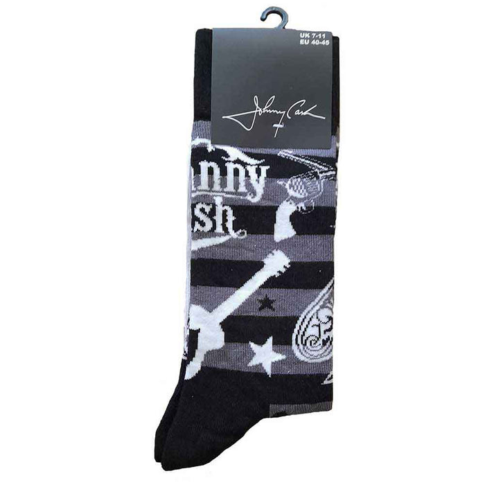 Johnny Cash Unisex Ankle Socks: Guitars 'n Guns Rock Off