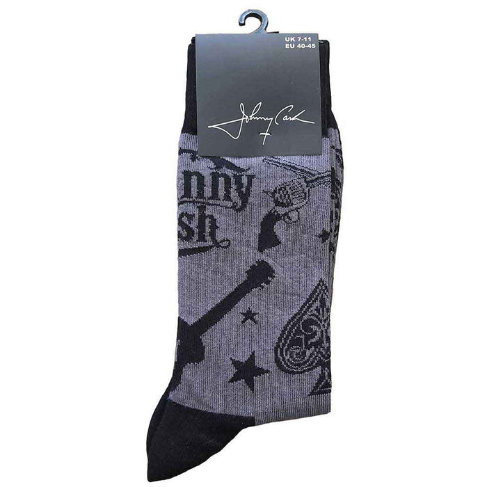 Johnny Cash Unisex Ankle Socks: Guitars 'n Guns Rock Off