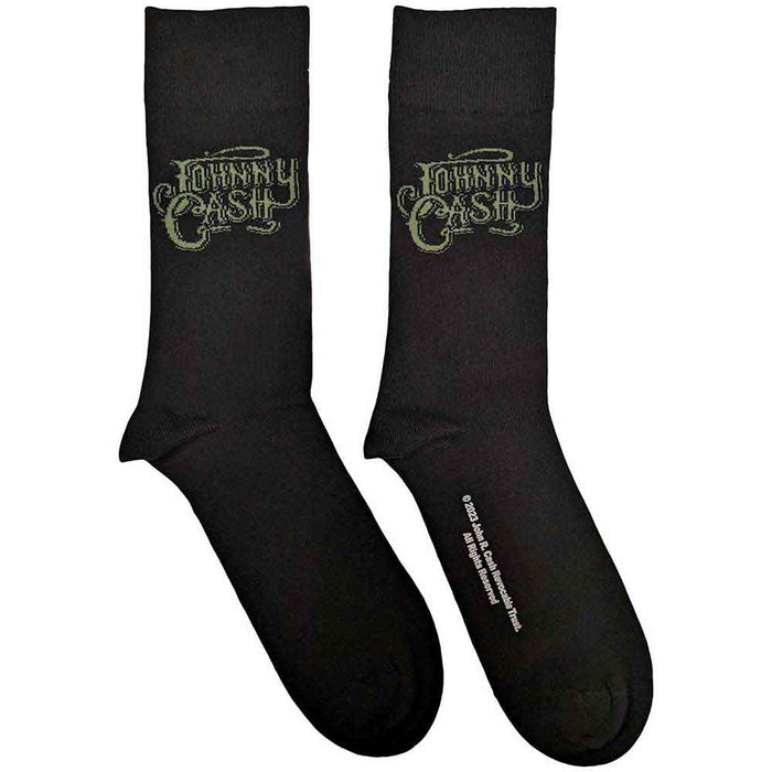 Johnny Cash Unisex Ankle Socks: Text Logo Rock Off