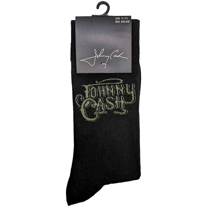 Johnny Cash Unisex Ankle Socks: Text Logo Rock Off