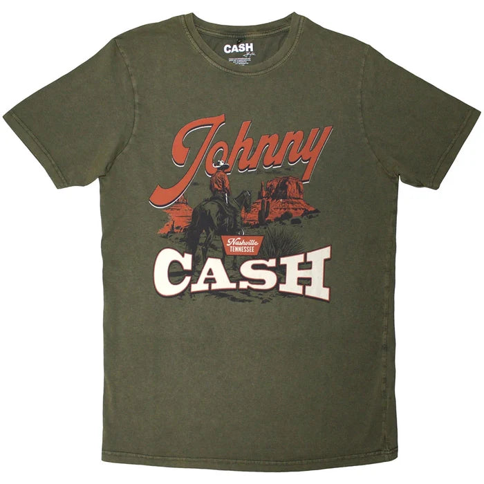 Johnny Cash Unisex Stone Wash T-Shirt: Desert Cowboy