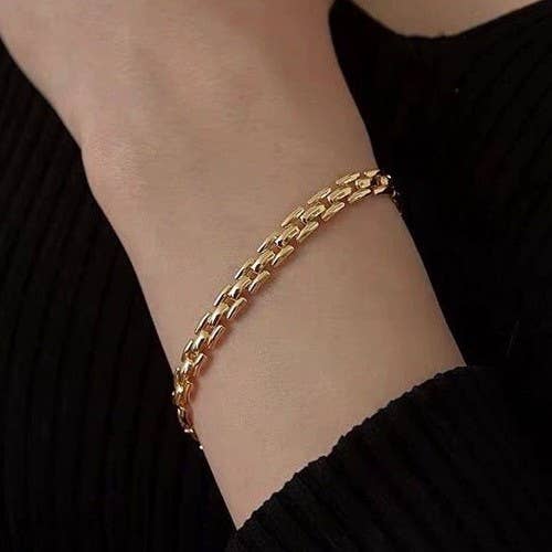 JOSSLYN by wall to wall - 18K STAINLESS STEEL TARNISH FREE CUBAN BRACELET