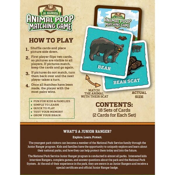 Jr. Ranger Animal Poop Matching Game