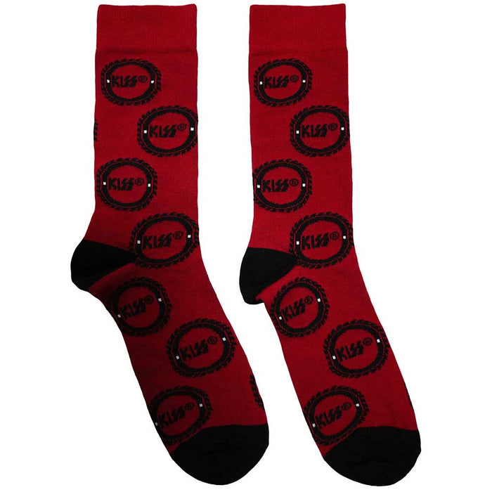 KISS Unisex Ankle Socks: Buzzsaw Logo Pattern Rock Off