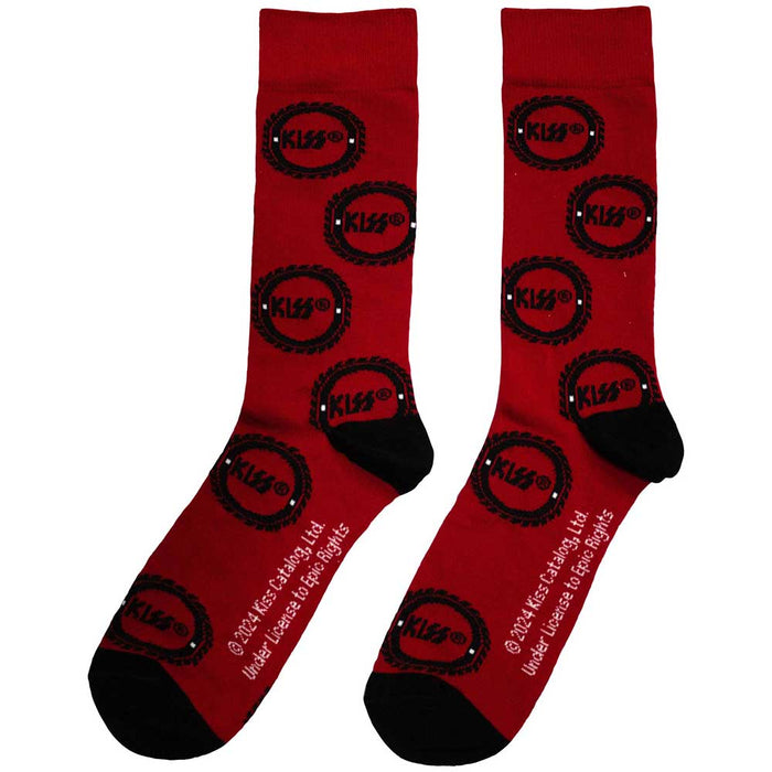 KISS Unisex Ankle Socks: Buzzsaw Logo Pattern Rock Off