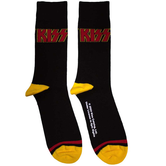 KISS Unisex Ankle Socks: Red Logo Single Stripe Rock Off