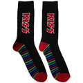KISS Unisex Ankle Socks: Red Logo & Stripes Rock Off
