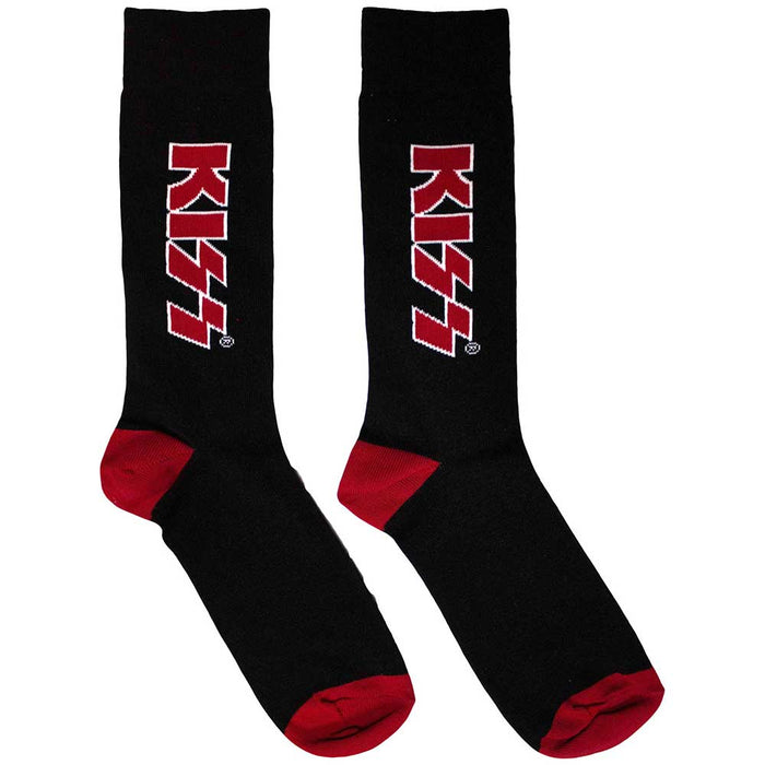 KISS Unisex Ankle Socks: Red Logo Rock Off
