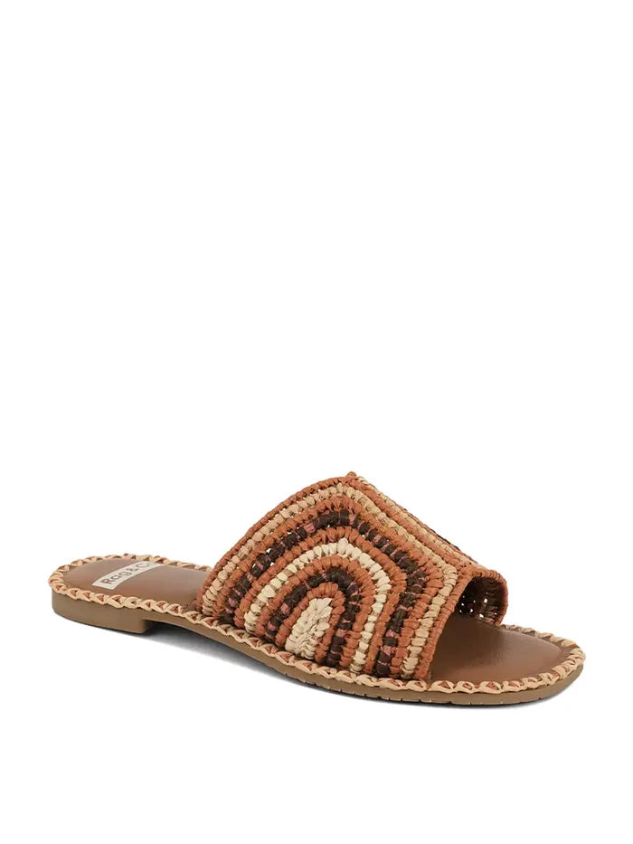 Kivah Handwoven Raffia Slip-On Flats