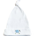 Knotted Baby Hat, Combed Cotton, Blue Sheep