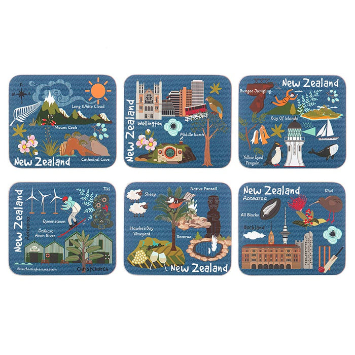 Ashdene Land Of The Long White Cloud Coaster Set/6 | Koop.co.nz