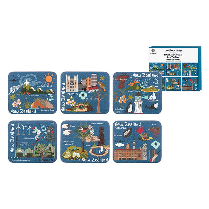 Ashdene Land Of The Long White Cloud Coaster Set/6 | Koop.co.nz