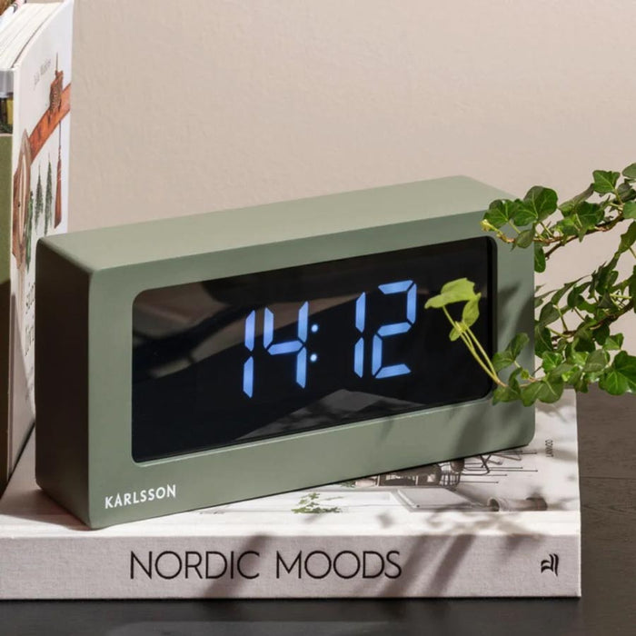 Karlsson Large Boxed LED Table / Alarm Clock (USB) - Green | Koop.co.nz