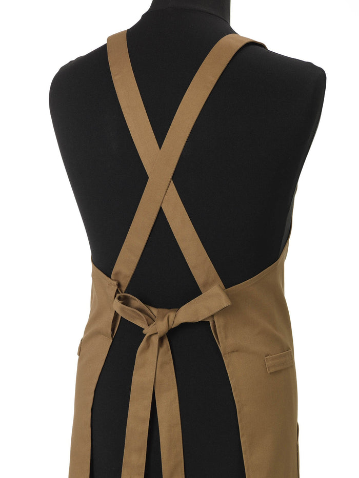 Le Chef De109t Crossover Bib Apron Khaki Canvas