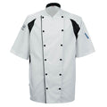 Le Chef De11a Cool And Lite Jacket White With Capped Studs And Black Staycool System Panels