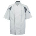 Le Chef De11g Cool And Lite Jacket White With Capped Studs And Grey Staycool System Panels