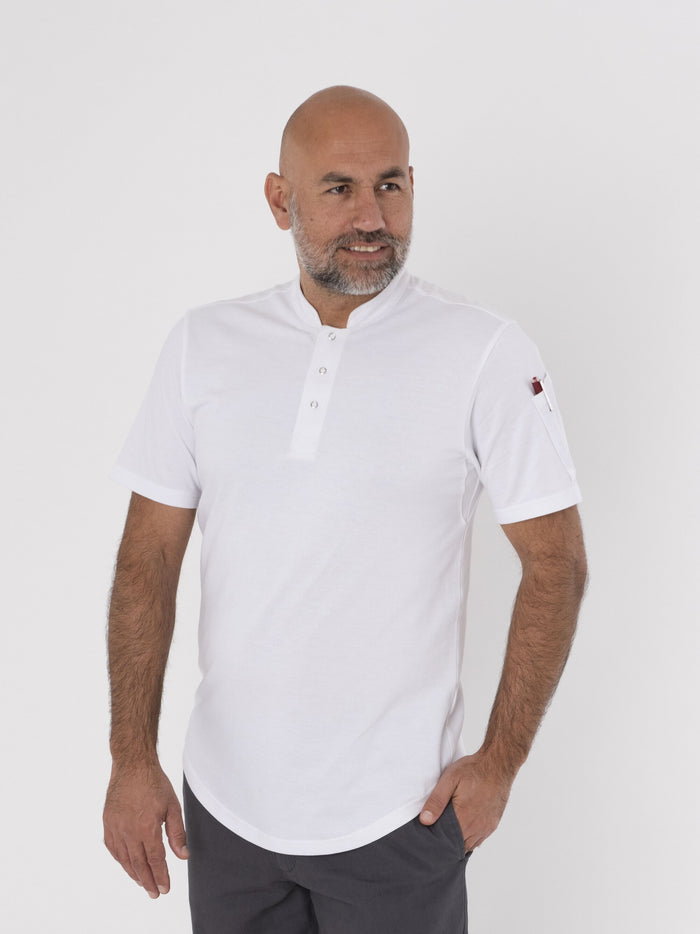 Le Chef Df130 Pique Chef Shirt With Stand Up Collar