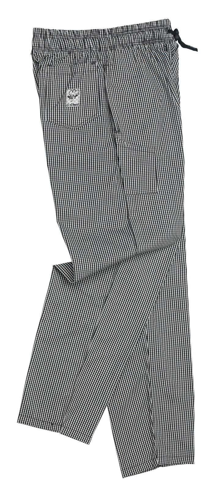 Le Chef Df54j Black & White Small Check Pants Poly/Cotton
