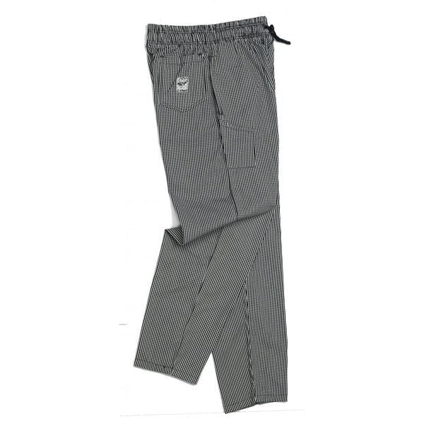 Le Chef Df54jl Black & White Small Check Pants Poly/Cotton Long Leg