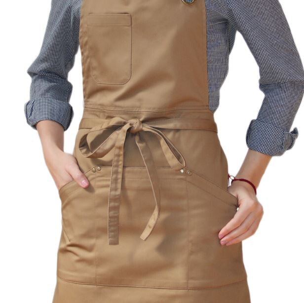 Le Chef Prep De113 Utility Bib Apron Khaki