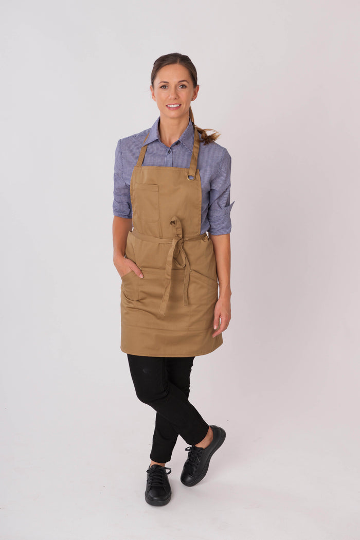 Le Chef Prep De113 Utility Bib Apron Khaki