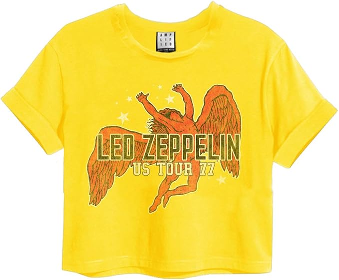Led Zeppelin Crop Top T Shirt - US Tour 77 Icarus