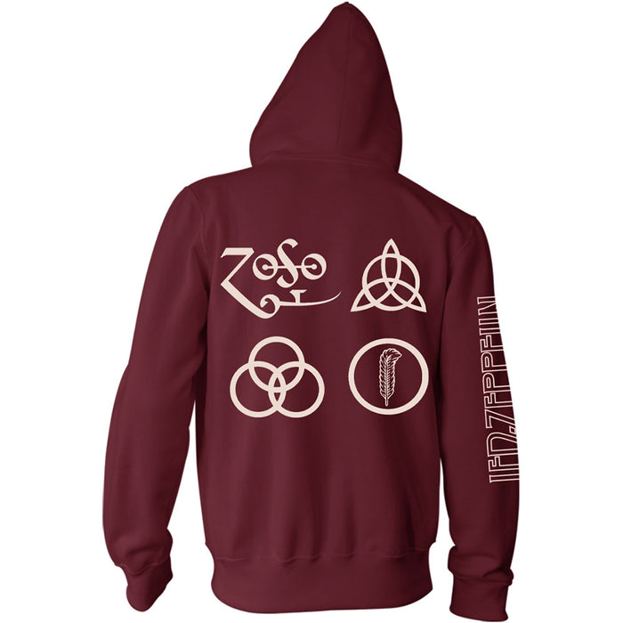 Led Zeppelin Unisex Zipped Hoodie - Symbols Rock Off