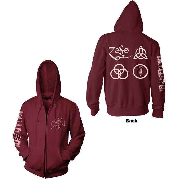 Led Zeppelin Unisex Zipped Hoodie - Symbols Rock Off