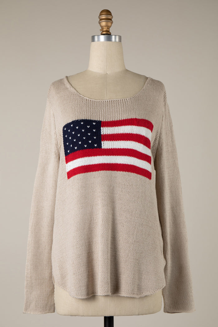 Lightweight Flag Soft Sweater Top