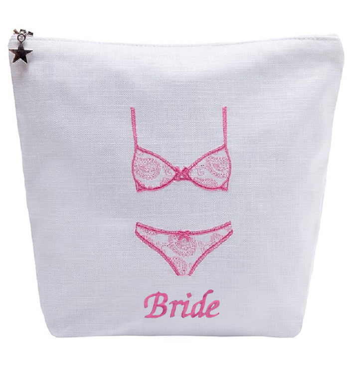 Lingerie Bag "Bride", Linen / Cotton