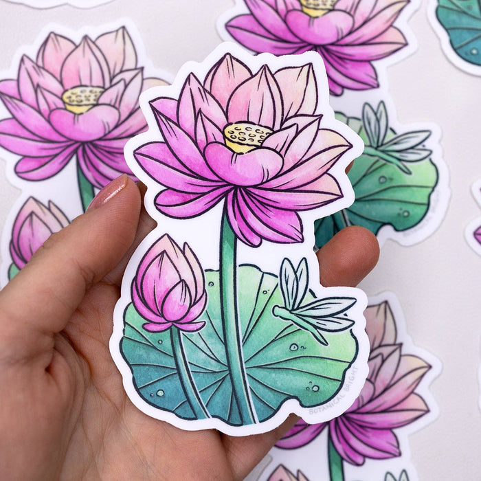 Lotus Flower Waterproof Vinyl Sticker