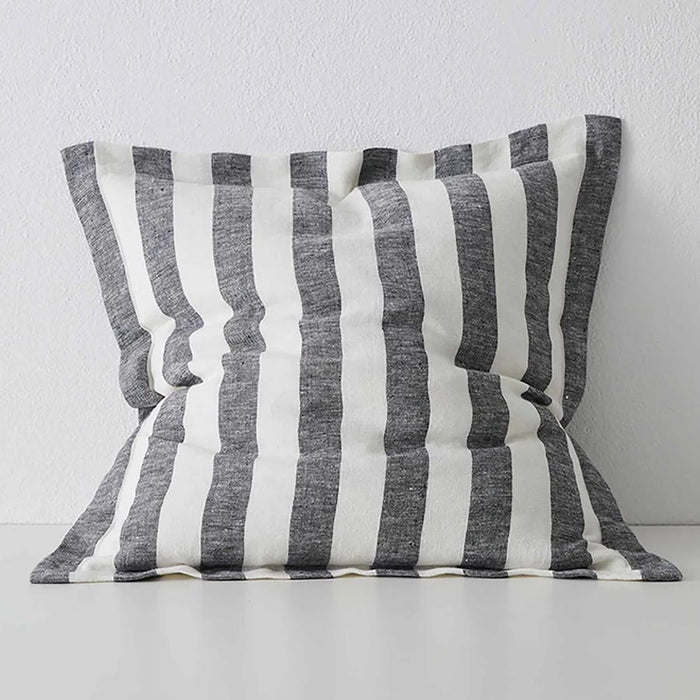 Weave Luca Stripe Linen Cushion - Shadow (50cm) | Koop.co.nz