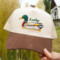 Lucky Duck - Brown Corduroy Trucker Hat