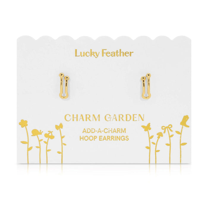 Lucky Feather Add-A-Charm Hoop Earrings