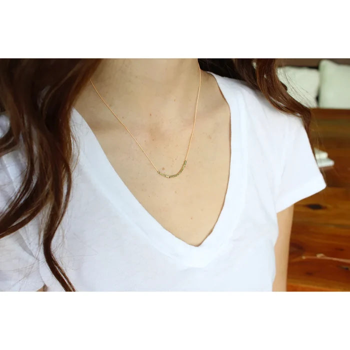 Lucky Feather Morse Code Necklace - Dreamer