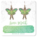Luna Moth Dangle Earrings: Gold
