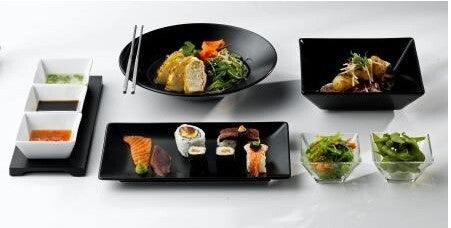 Luna Stoneware Black Rectangular Plate 30 x 15cm (Box Of 6)