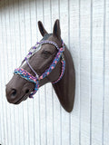 Macrame baroque Horse Bitless bridle - Tiffanys Braided Tack LLC