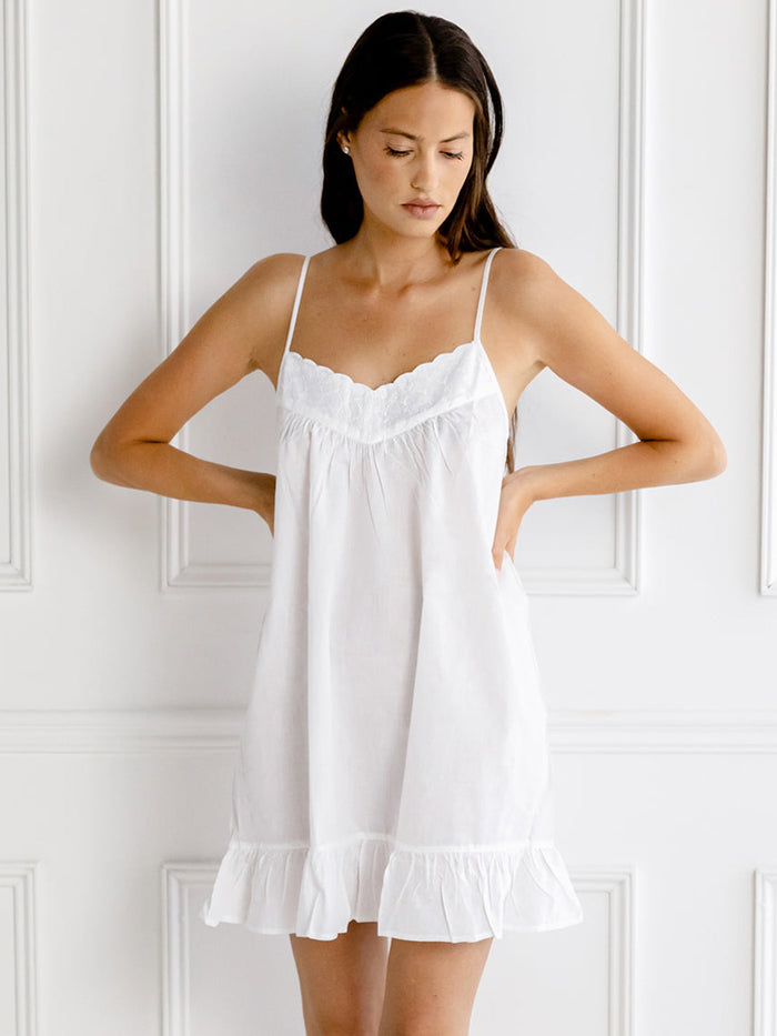 Madeline White Cotton Nightgown