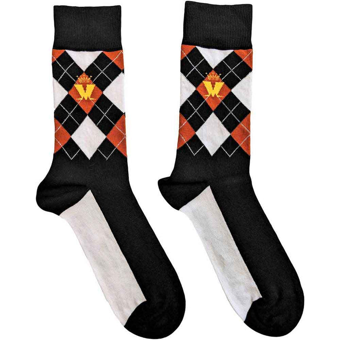 Madness Unisex Ankle Socks: Crown & M Brown Diamond Rock Off