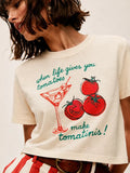 Make Tomatinis Tomato Cropped Ivory T-Shirt