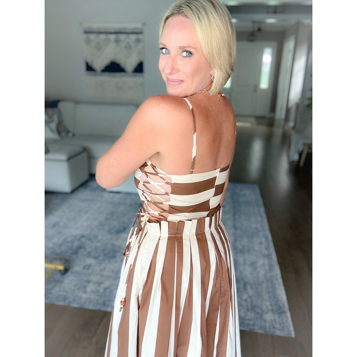 Maren Lace Up Midi Dress