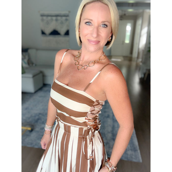 Maren Lace Up Midi Dress