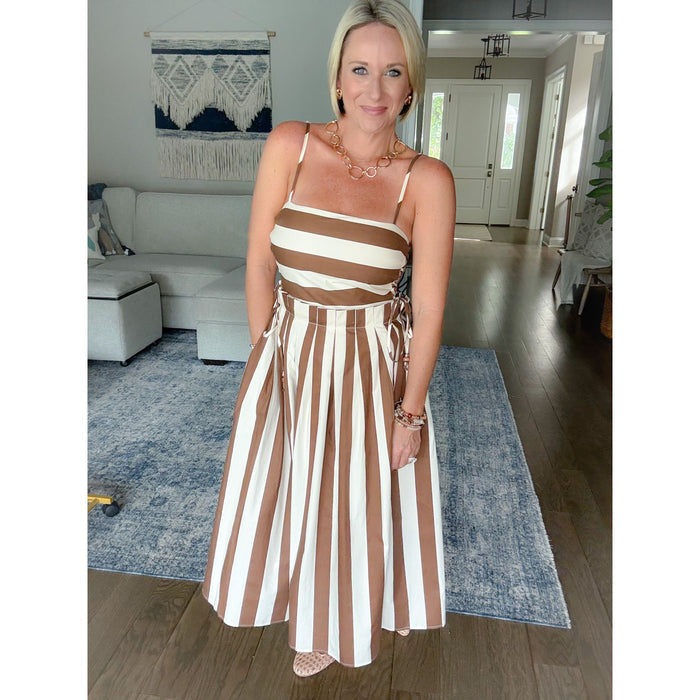 Maren Lace Up Midi Dress