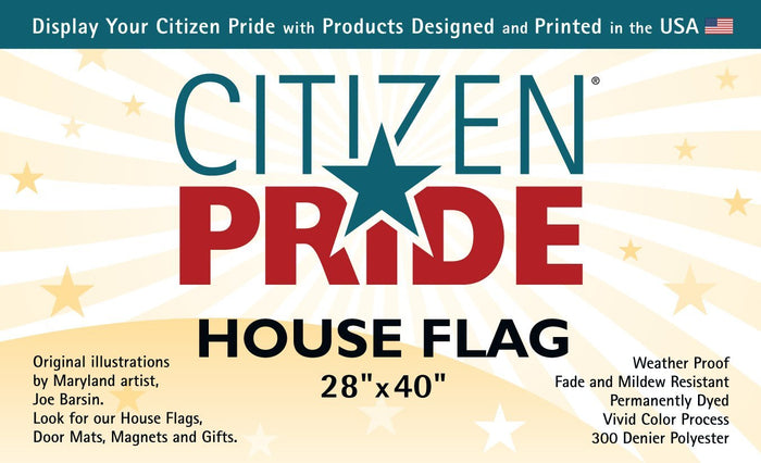 Maryland Yellow Lab Large House,  Flag by Joe Barsin, 28x40, header front